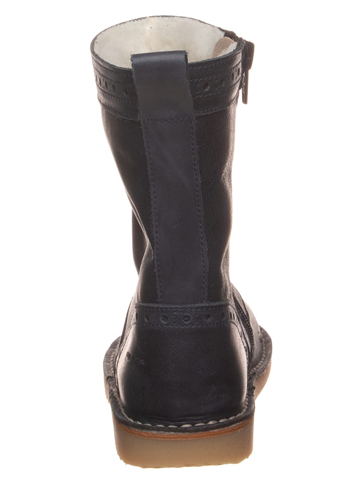 POM POM Leder-Stiefel in Dunkelblau günstig kaufen