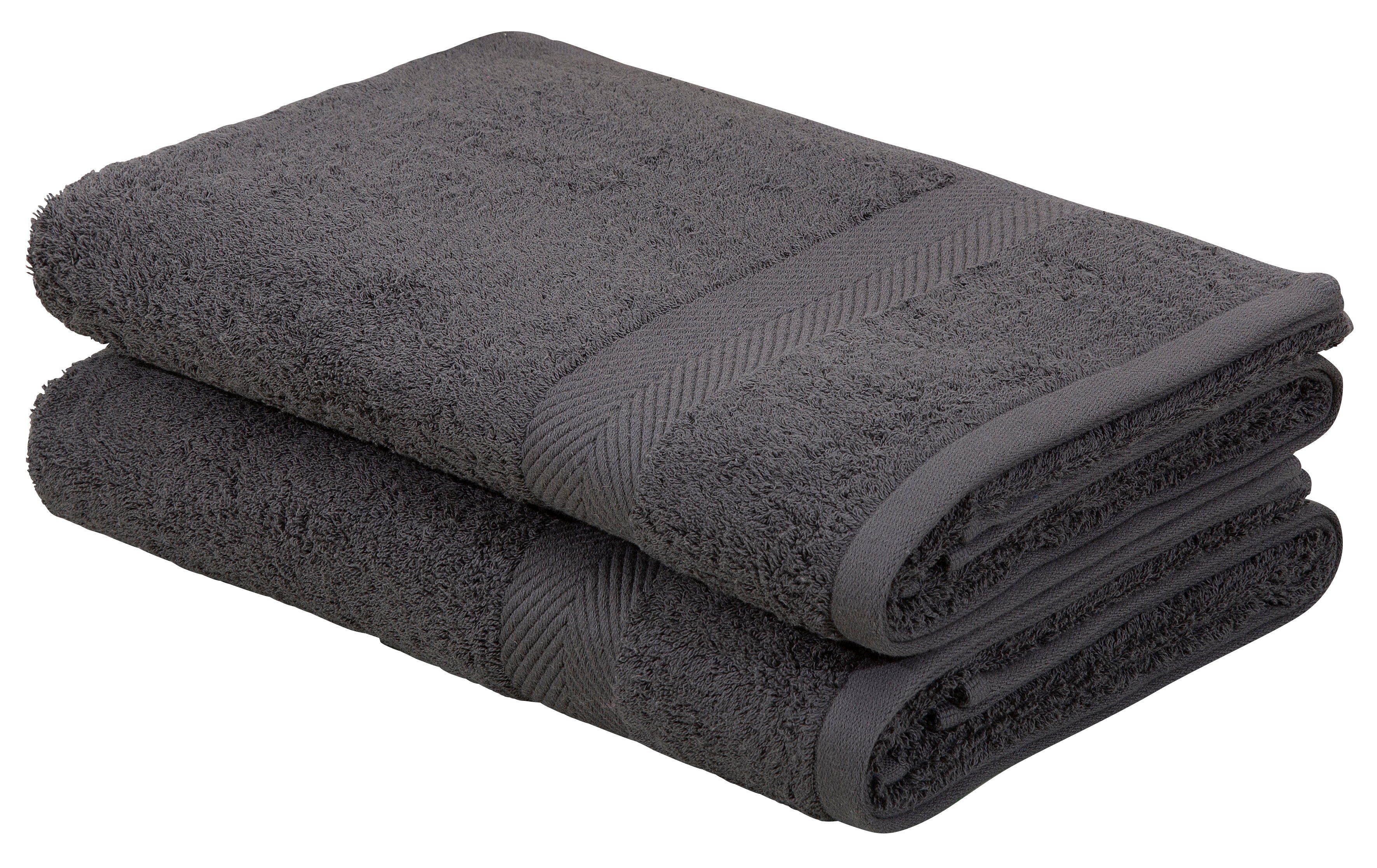 Home affaire Badetücher Eva, Walkfrottee (2-St), Premium-Qualität 550g/m², flauschig, Handtuchset aus 100 % Baumwolle