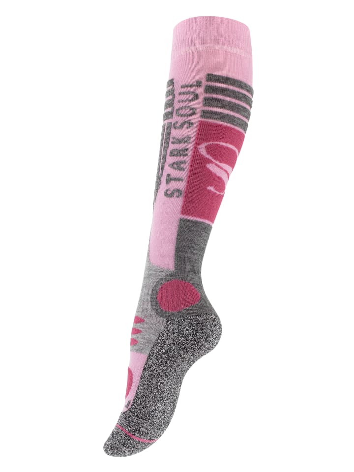 Stark Soul® Ski & Snowboard Socken 2 Paar, mit Spezialpolsterung in Altrosa/Grau günstig kaufen