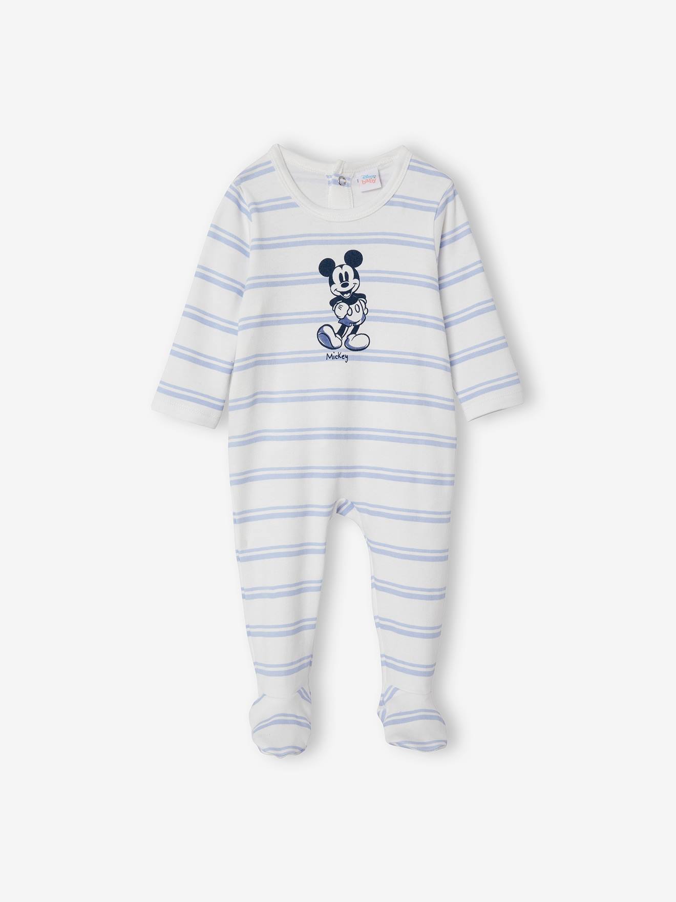 Pyjama bébé DS® Mickey rayé bleu et blanc