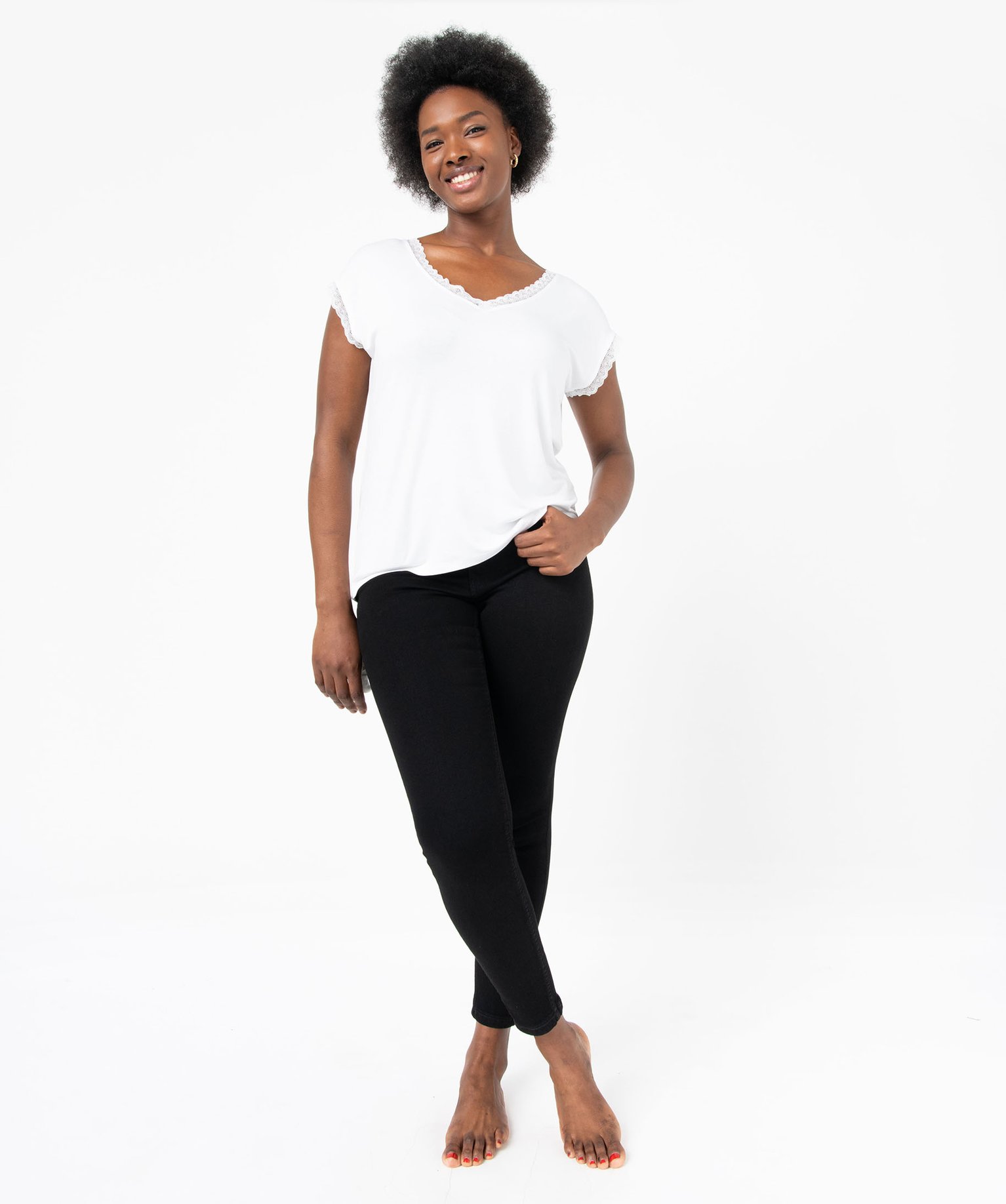Jean femme coupe Skinny taille normale noir | GEMO