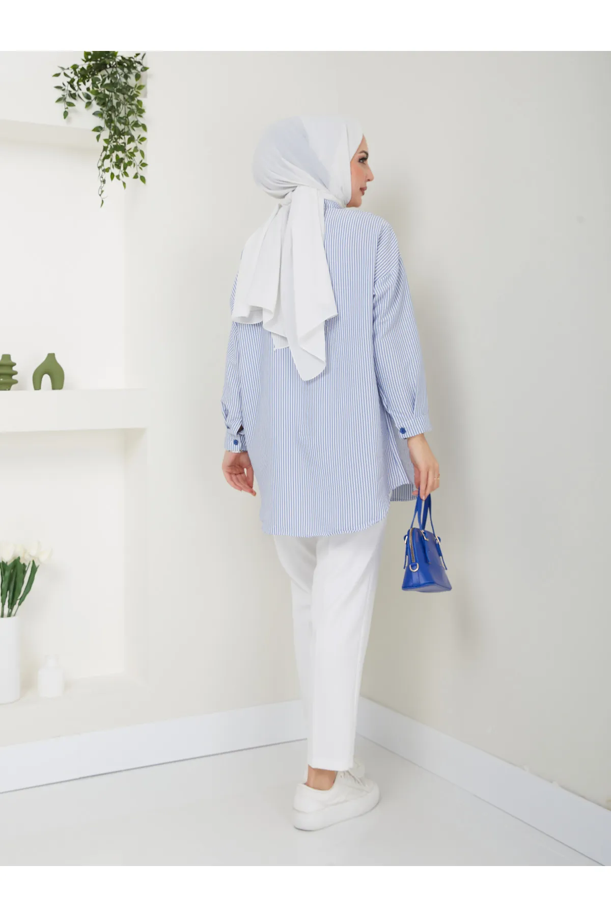 VOLT CLOTHİNG  Gestreiftes Hijab-Shirt für Damen