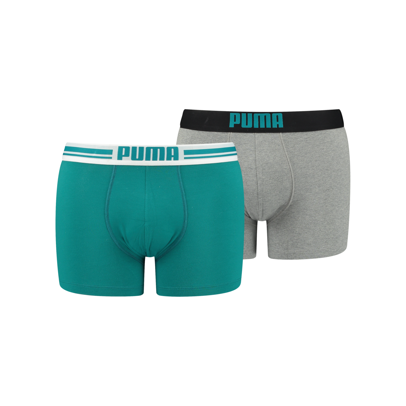 PUMA Placed Logo Boxer 2er Pack Grau Grün F032