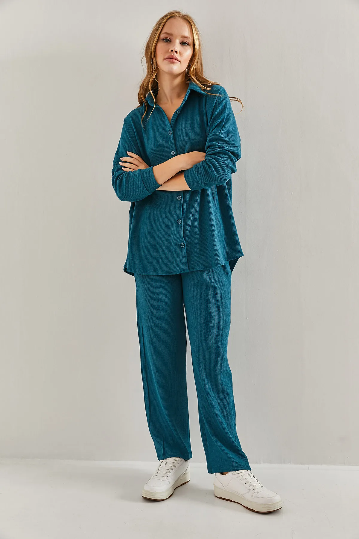 Bianco Lucci  Damen-Ottomane-Unterteil-Oberteil-Set aus Stoff