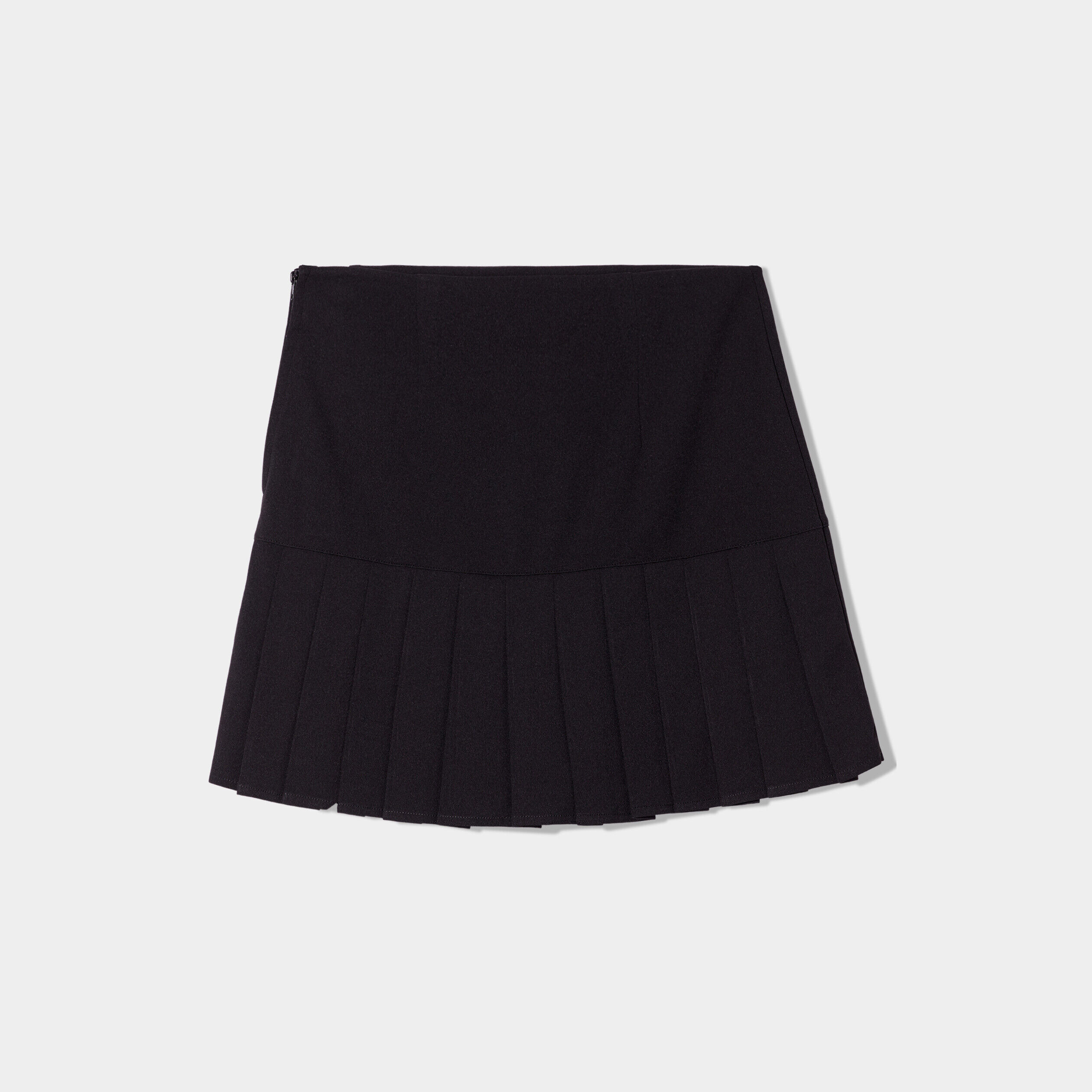 Jupe trapèze plissée noir femme | Cache Cache