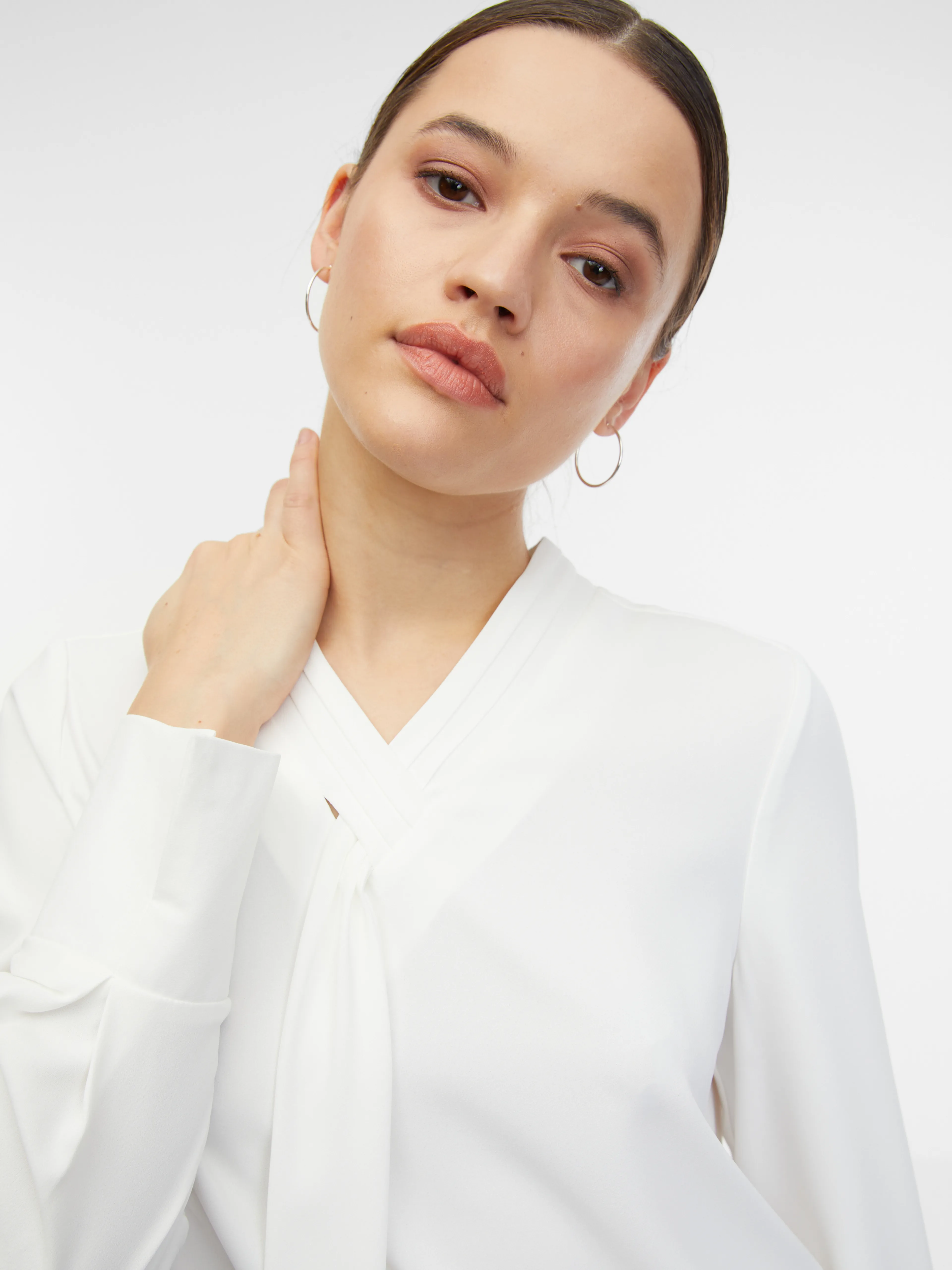 Weiße Damen-Satinbluse ORSAY