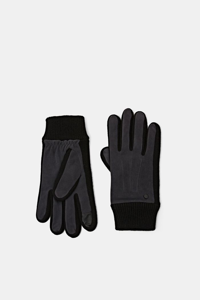 Handschuhe aus Rauleder und Wolle