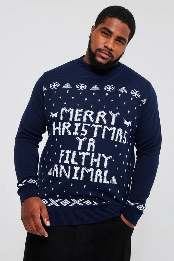 Plus Ya Filthy Animal Weihnachtspullover