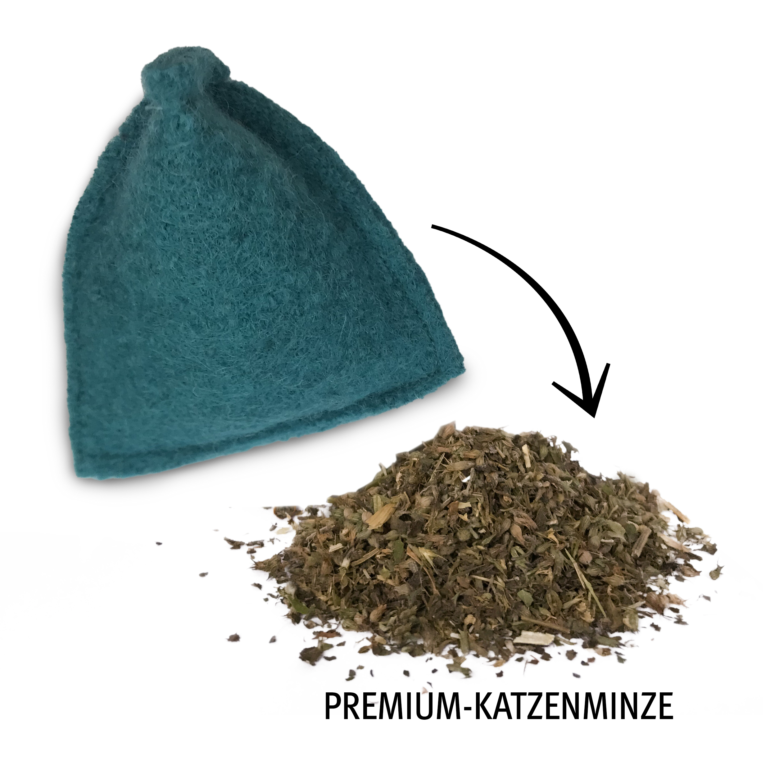 Kater Kasimir Baldrian & Catnipspielzeug Kater Kasimir Premium Katzenminze Spielkissen, 2er Set. Reiner Wollfilz vom Schaf, gefüllt mit Premium Katzenminze