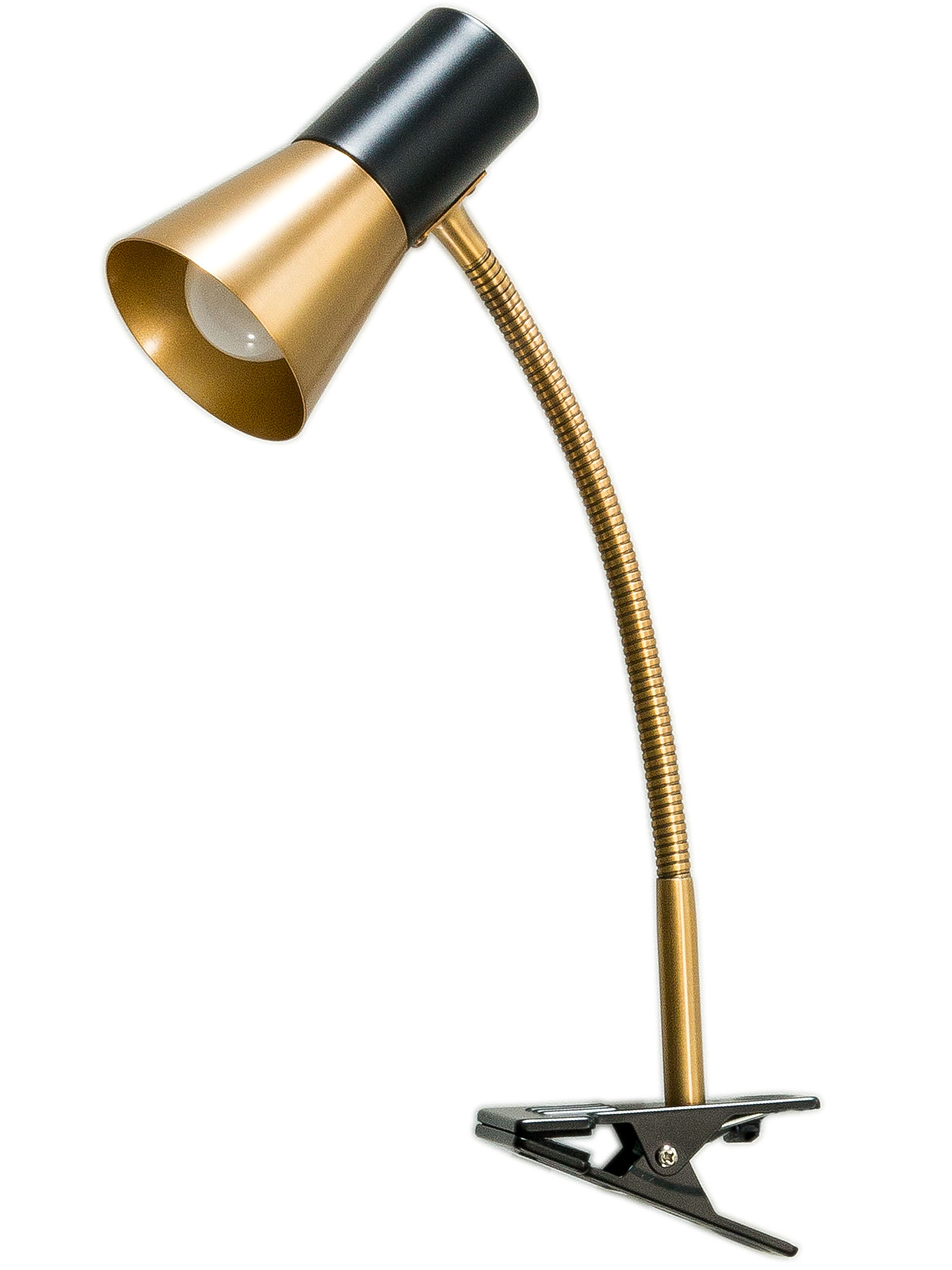 Escat Klemmleuchte, Satin Brass/Schwarz