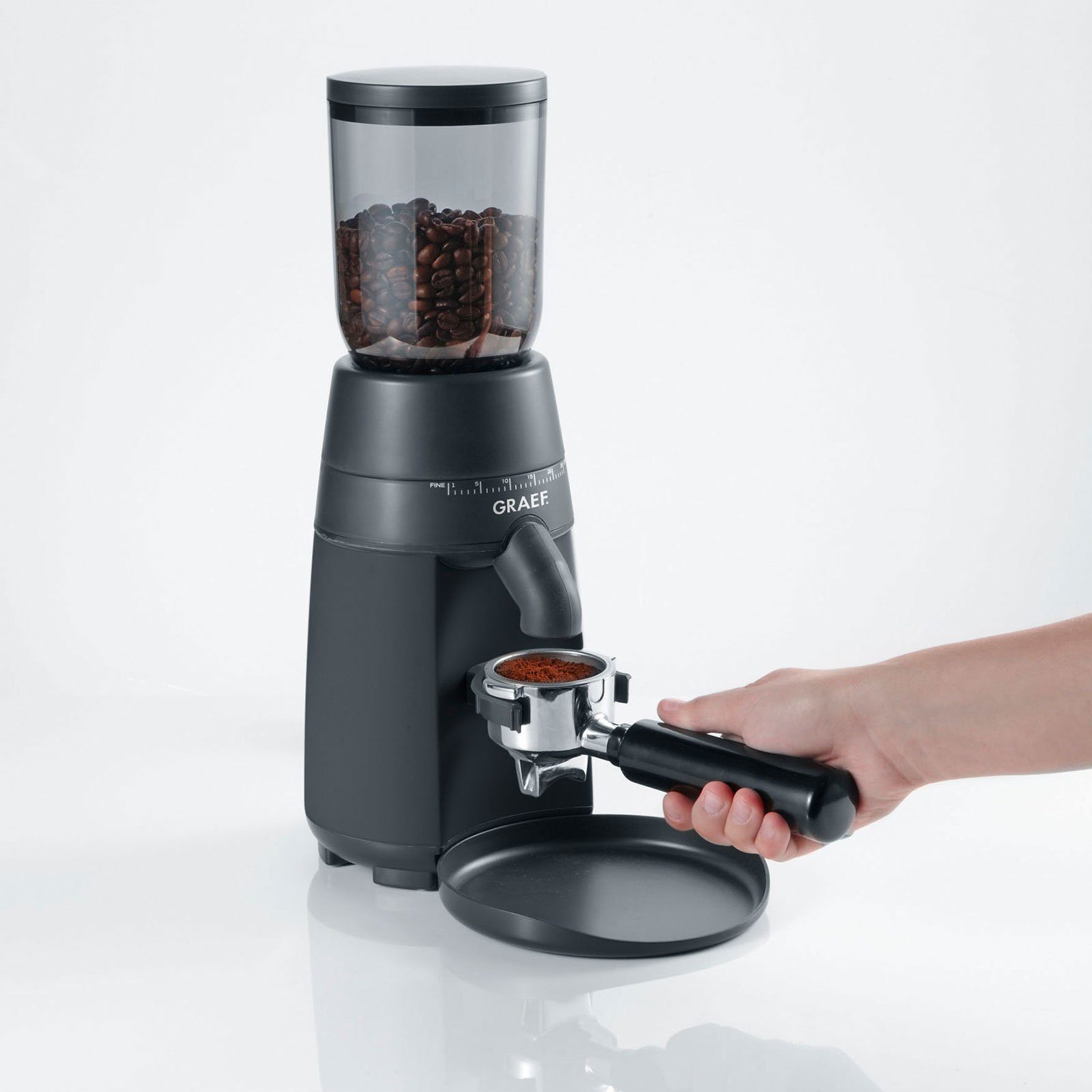 Graef Siebträgermaschine ES 702 EU Pivalla Set, Schnellaufheizung, Vorbrühsystem, Milch aufschäumen