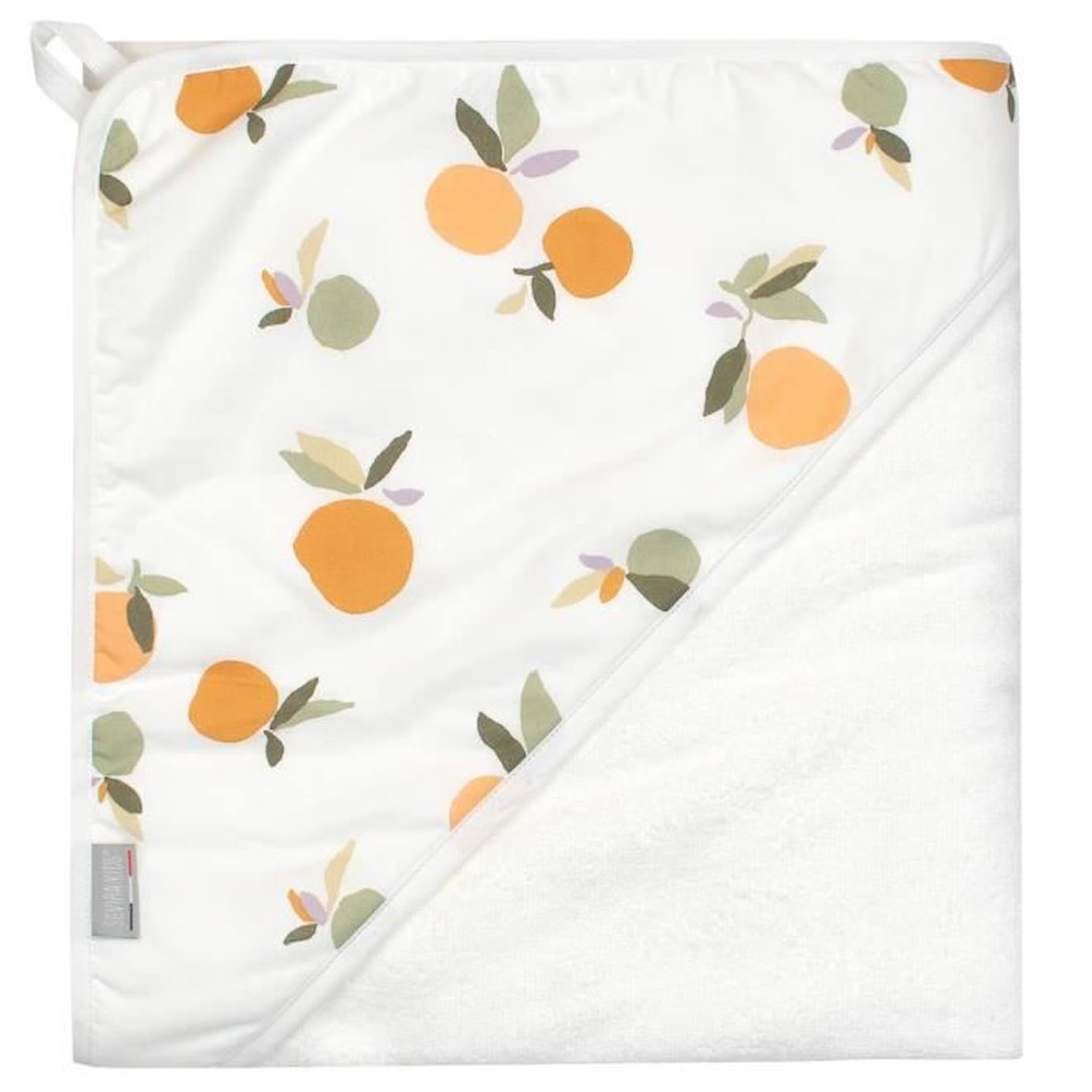 Grande cape de bain en coton et bambou, Clem Blanc 100 x 100 cm blanc