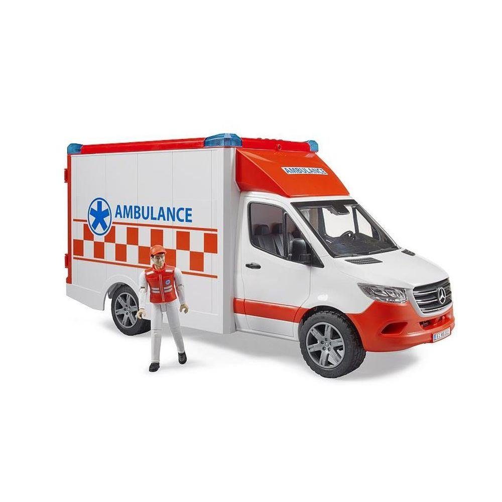 Bruder® Spielzeug-Krankenwagen Mercedes Benz Sprinter Ambulanz, mit Licht und Sound, mit Sanitäter, Trage, Krankenwagen