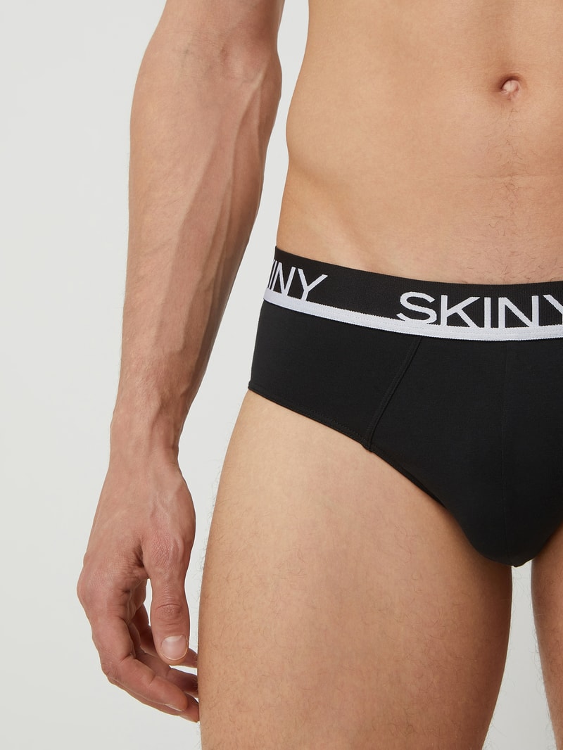 Slip mit Stretch-Anteil im 3er-Pack in schwarz