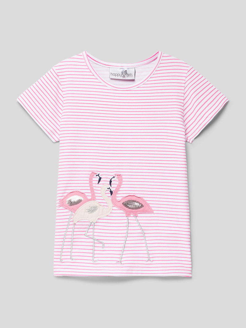 T-Shirt mit Motiv-Applikation in weiß
