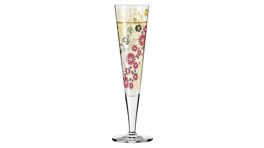 RITZENHOFF Goldnacht Champagnerglas #24 von Kathrin Stockebrand Gold, Schwarz, Rot