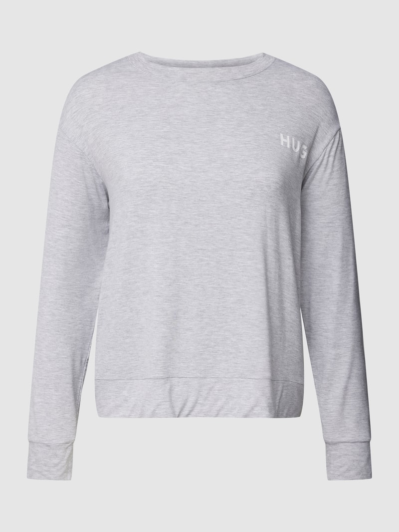 Pyjama-Oberteil mit Label-Print Modell 'UNITE' in hellgrau meliert