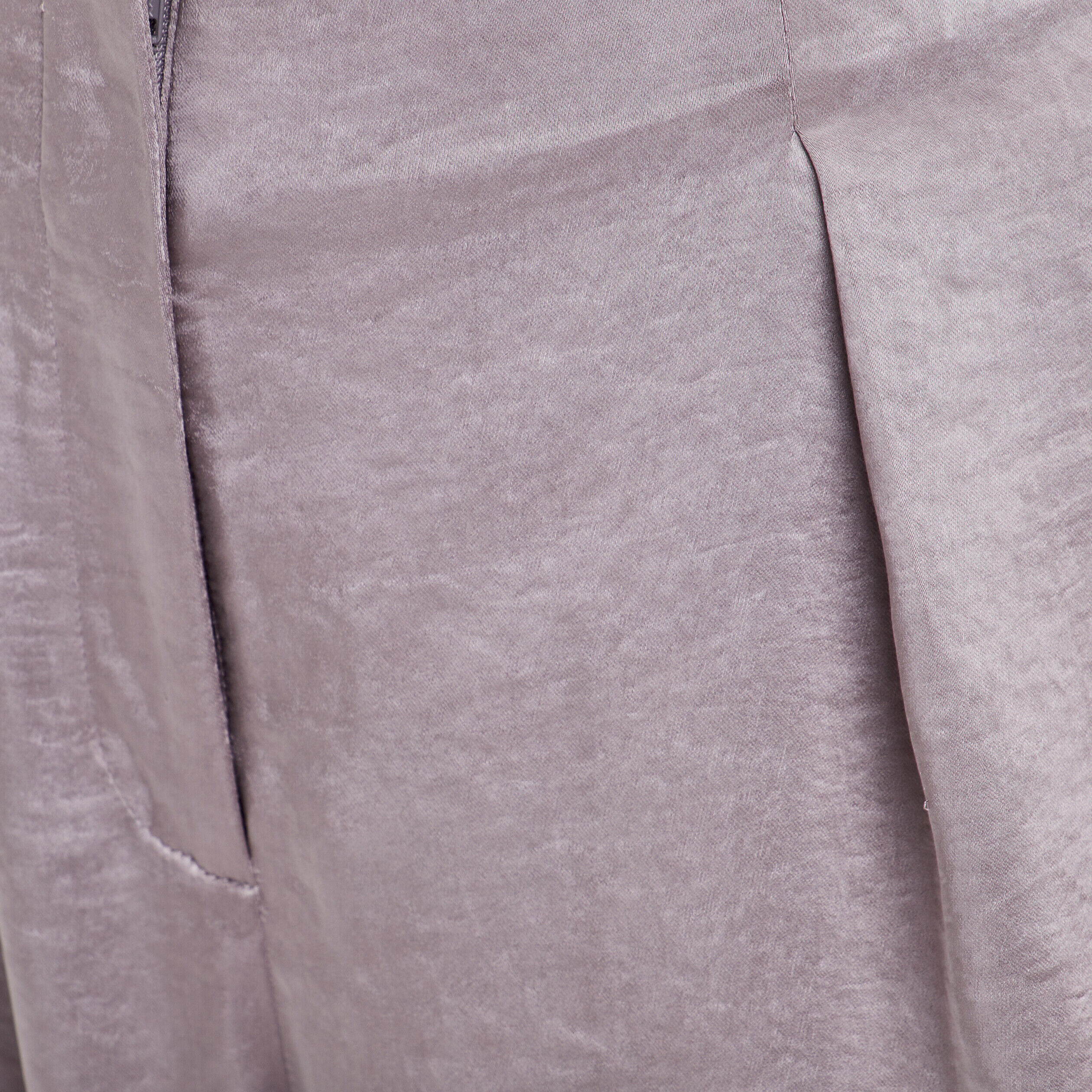 Pantalon large fluide satiné gris argent femme | Cache Cache