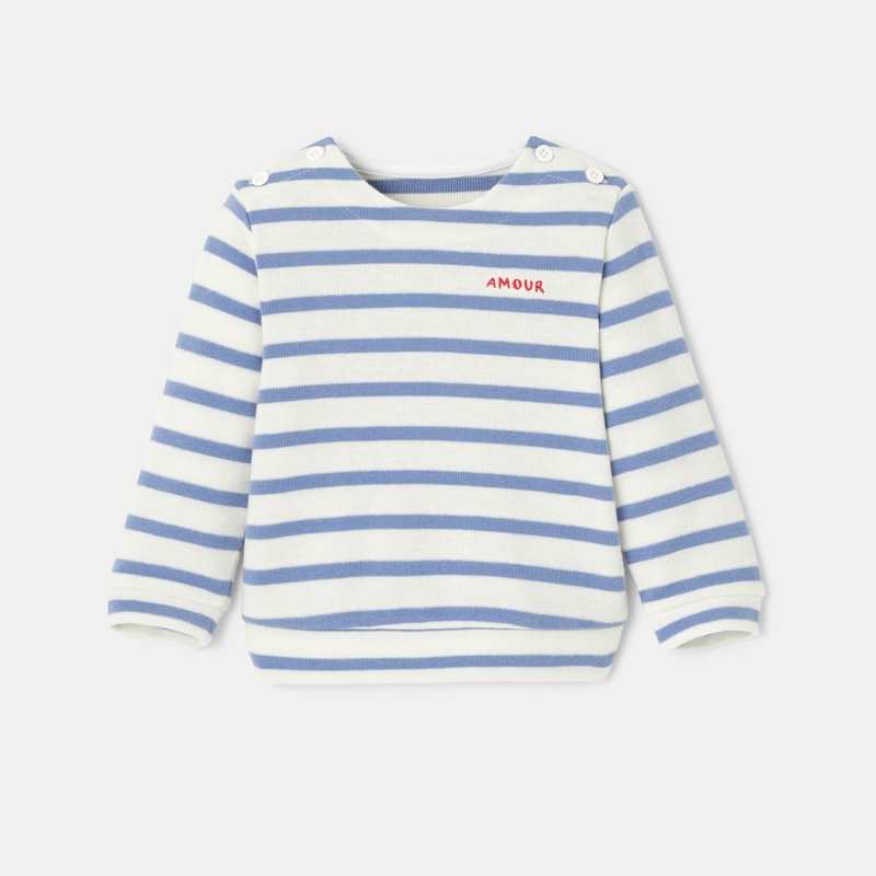Pull marinière molleton léger bleu mixte Absorba