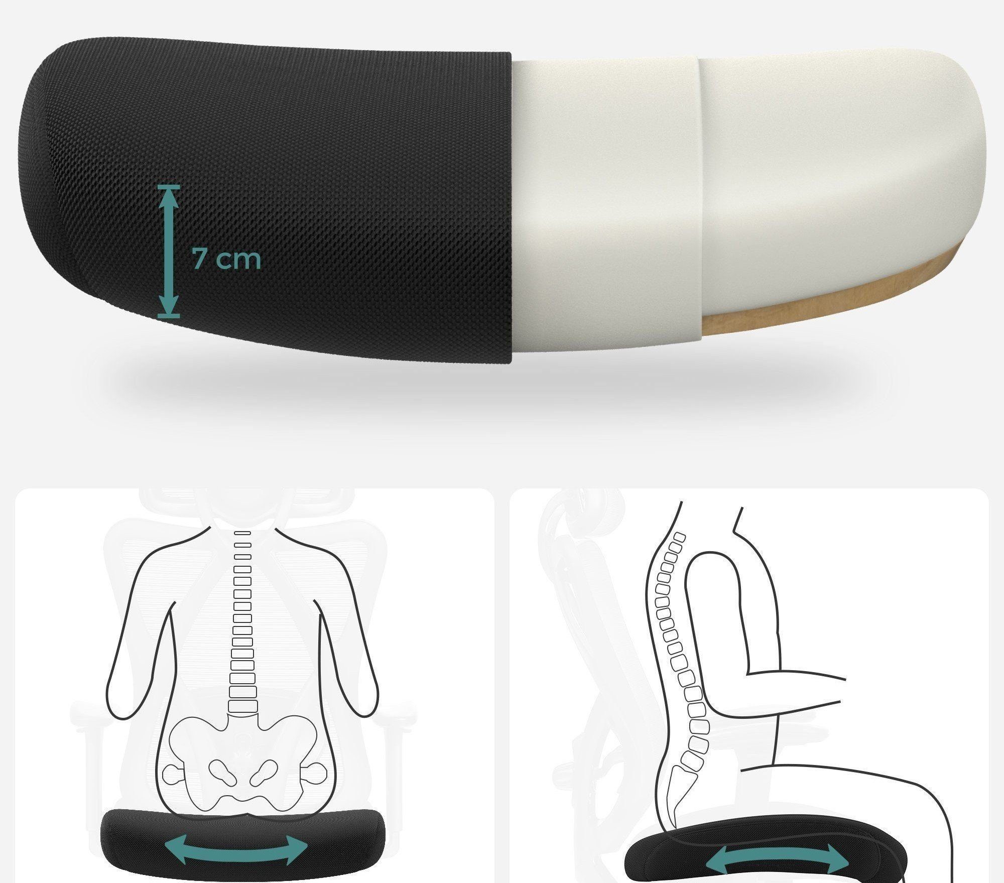 SONGMICS Bürostuhl, ergonomisch, verstellbare Lendenstütze und Kopfstütze