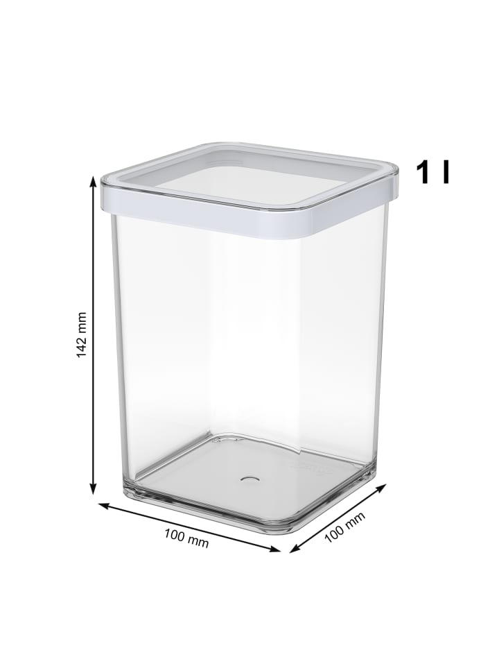 Rotho Loft 3er-Set Vorratsbehälter, Kunststoff  in Transparent / Weiß günstig kaufen onesize