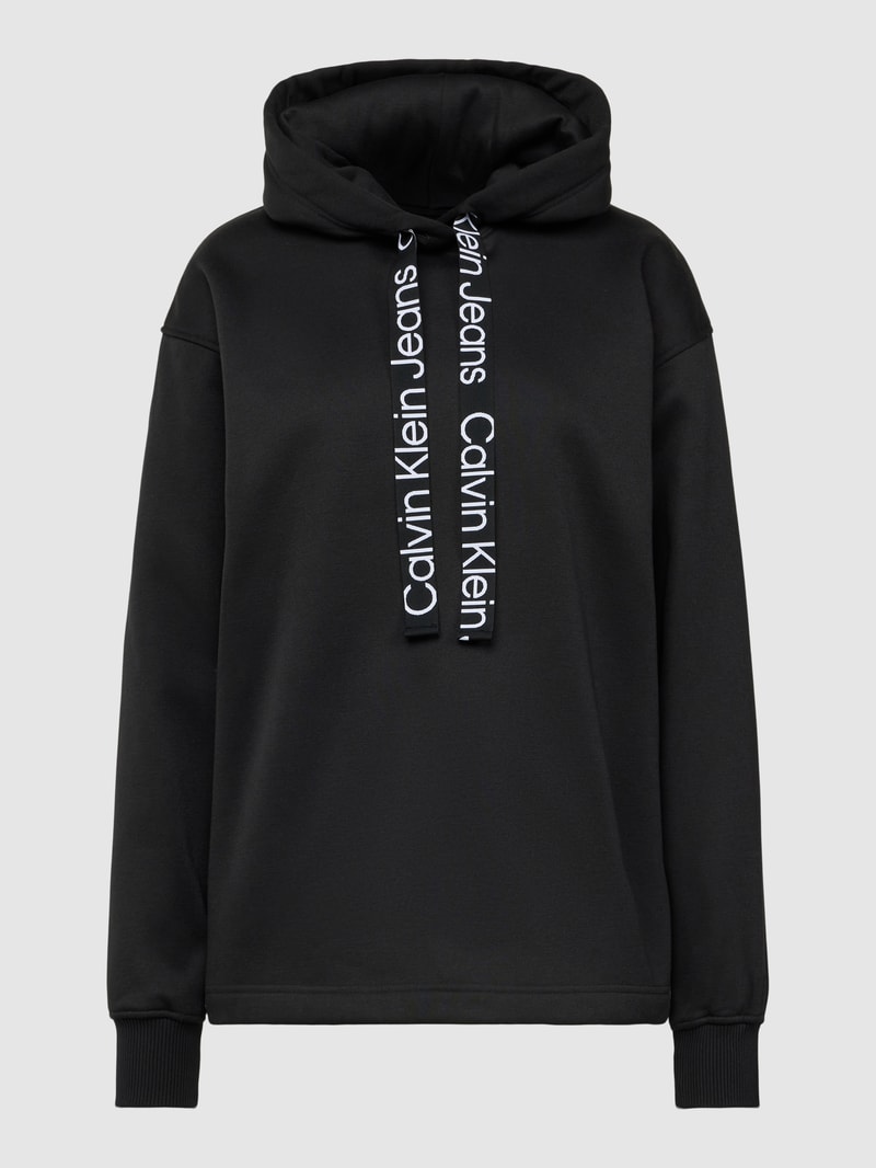 Hoodie mit Label-Details in black