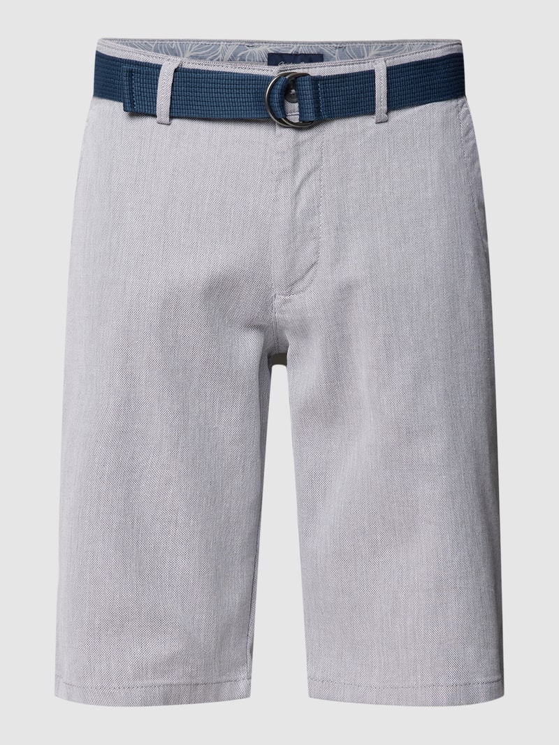 Bermudas mit Stoffgürtel in mittelgrau