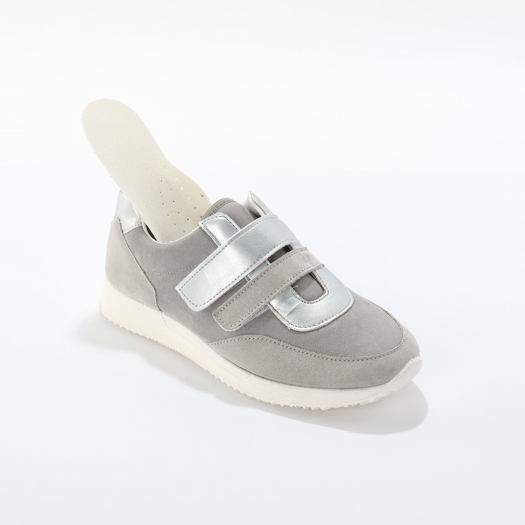 Baskets scratchées spécial pieds sensibles en tissu extensible