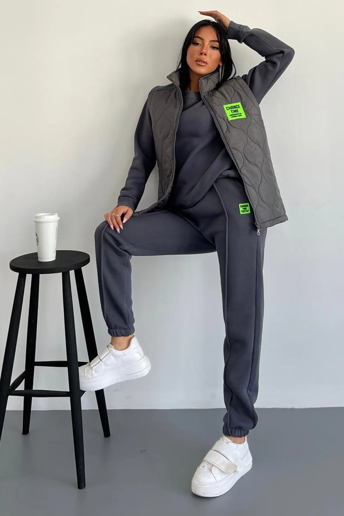 vuvutasarım  Trainingsanzug - Grau - Regular Fit