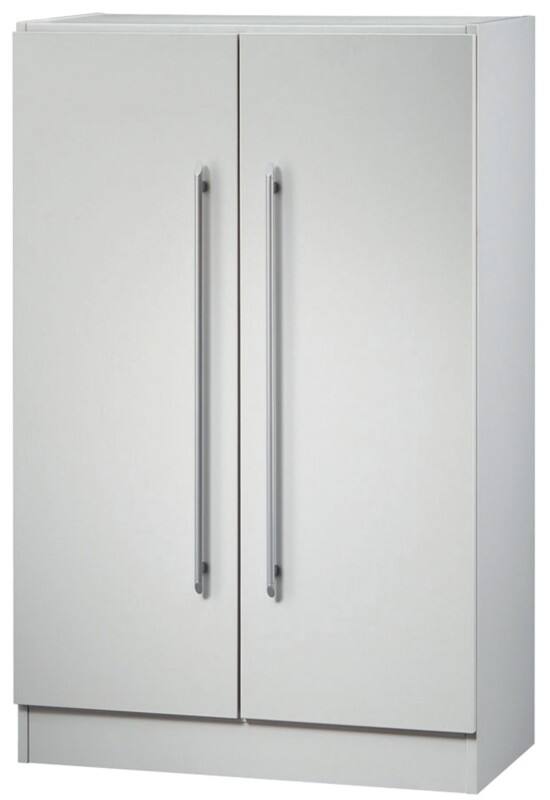 Hammerbacher Flügeltürenschrank 7550 Lichtgrau 800 x 420 x 1.270 mm