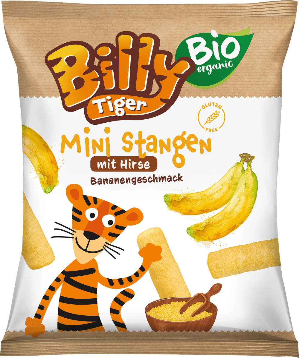 Kindersnack Mini Stangen Hirse Bananengeschmack, ab 3 Jahren, 30 g