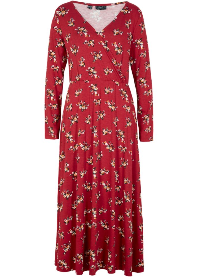 Bedrucktes Maxikleid, langarm