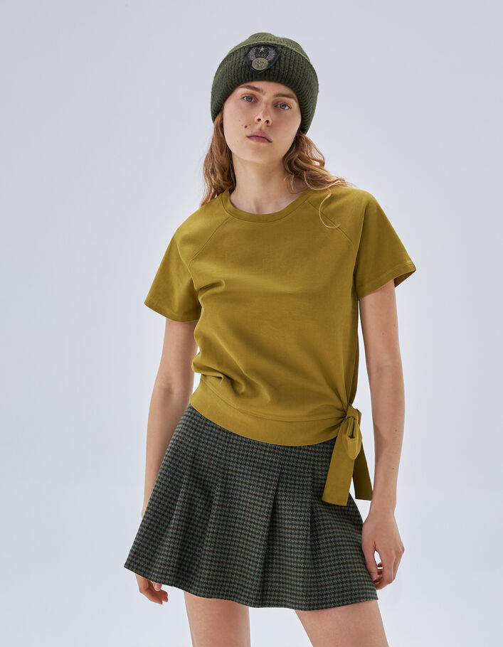 Tee-shirt absinthe coton bio à nouer côté Femme