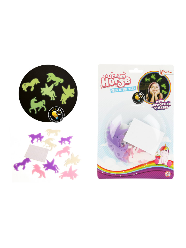 Toi-Toys DREAM HORSE Glow in The Dark Shapes Einhorn-Aufkleber (12 Stück) in mehrfarbig günstig kaufen onesize