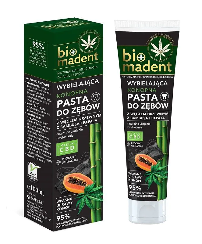 BIOMadent hampetandpasta med bambuskul og papayablegning