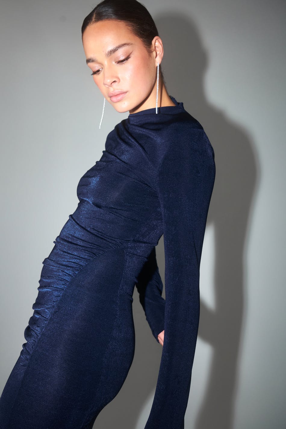Drapy maxi slit dress