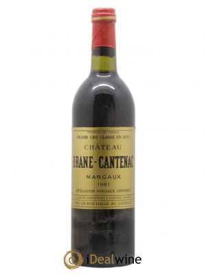 Château Brane Cantenac 2ème Grand Cru Classé  1981 - Lot de 1 Bouteille