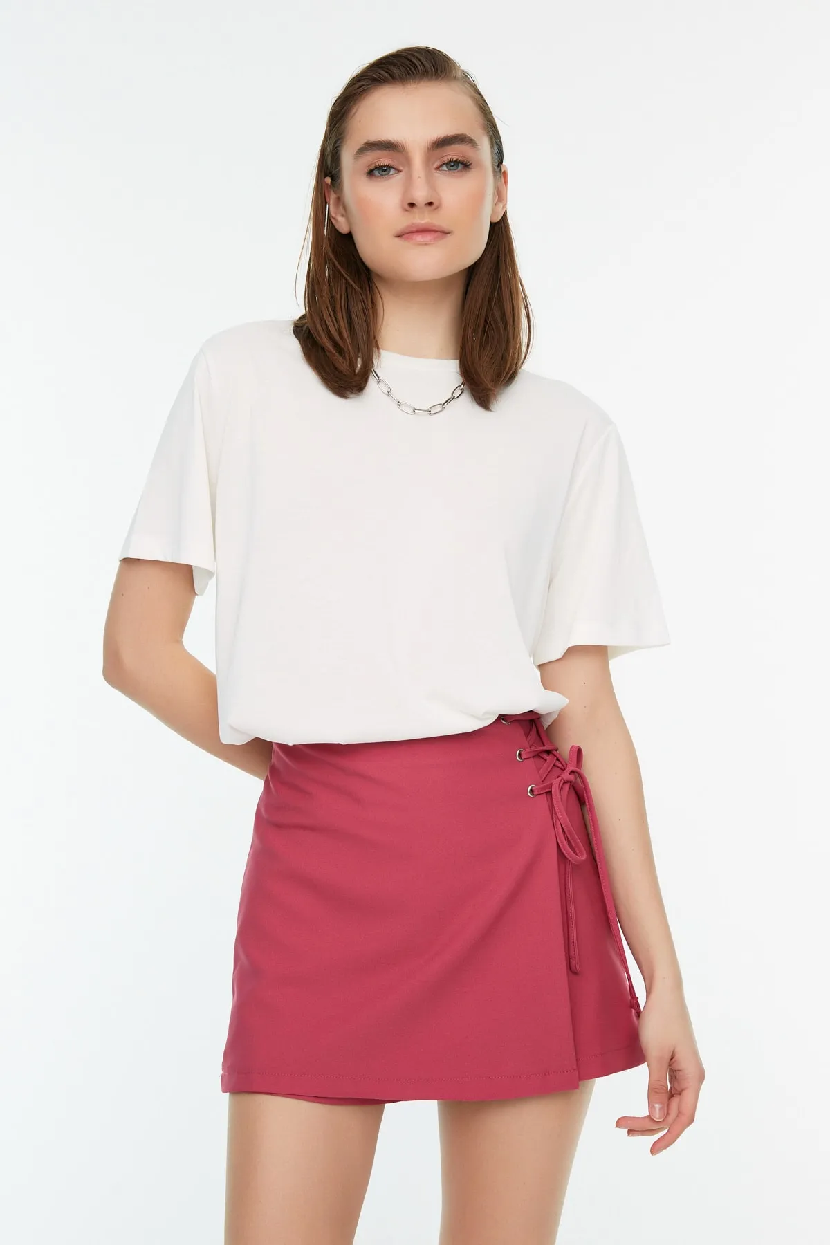 Trendyol Collection  Shorts - Lila - Hoher Bund