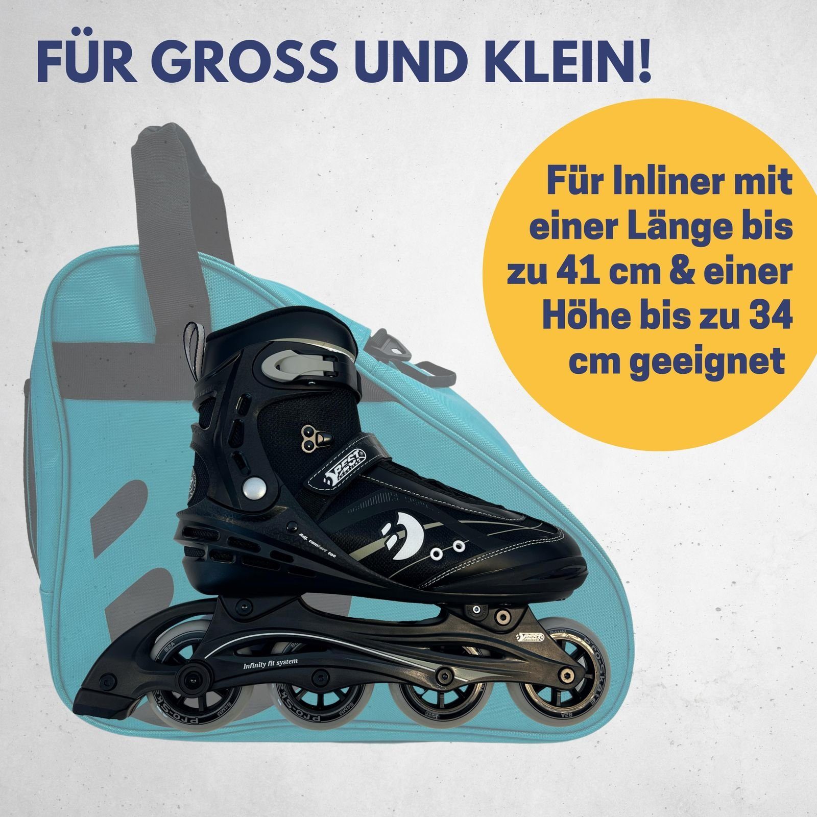 Best Sporting Sporttasche Best Sporting Tasche für Inlineskates und Schlittschuhe, Schlittschuhtasche mit verstellbarem Trageriemen I Rollschuhtasche I große Inliner-Tasche I Schlittschuhe Tasche