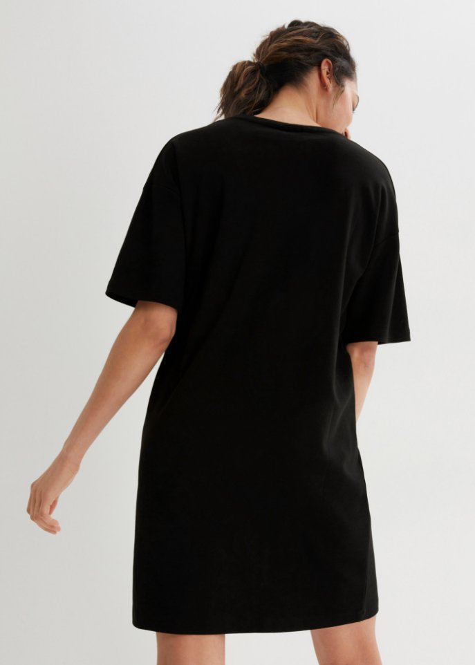 T-Shirtkleid mit V-Ausschnitt, oversize (2er Pack)