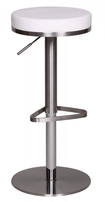 Wohnling Barhocker Wohnling Durable M7 Edelstahl gebürstet Weiß
