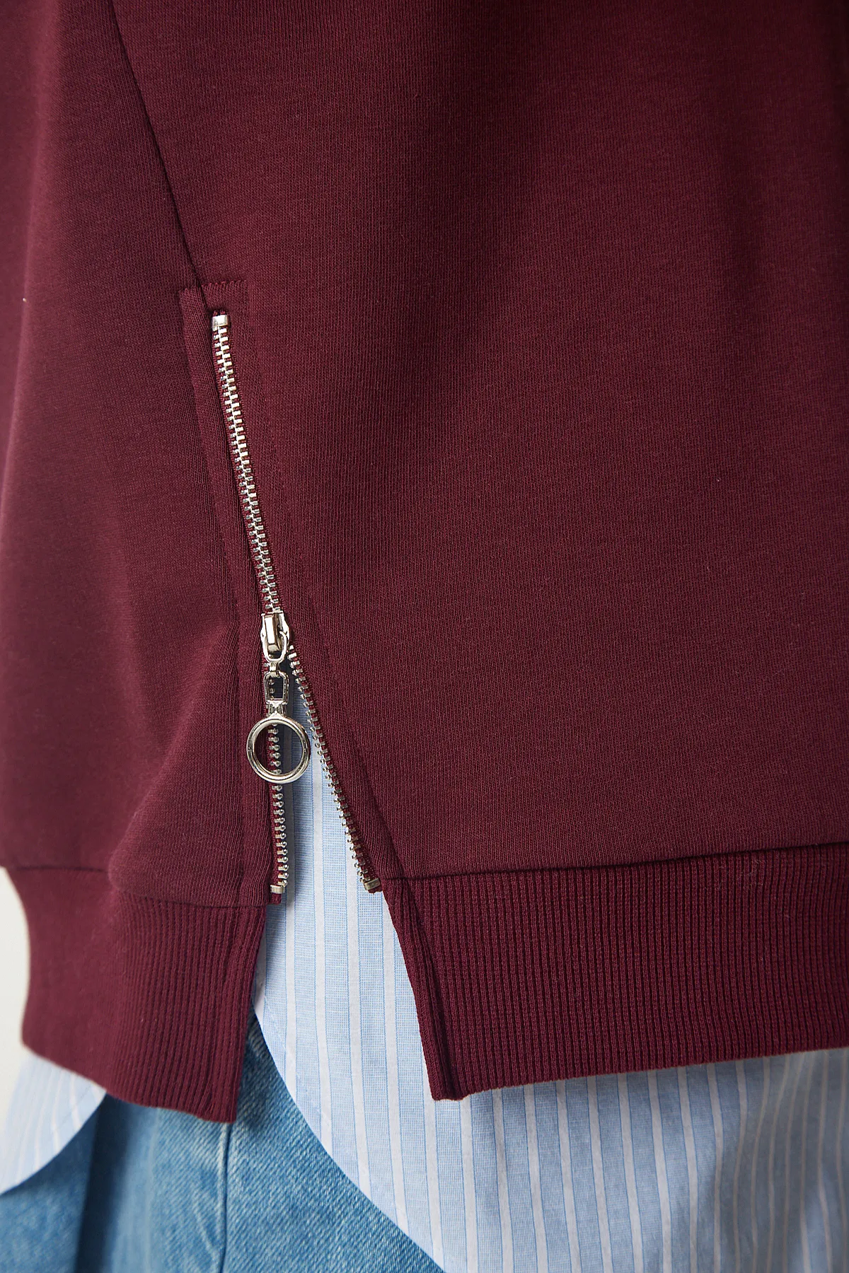 Happiness İstanbul  Sweatshirt - Bordeaux - Regular Fit