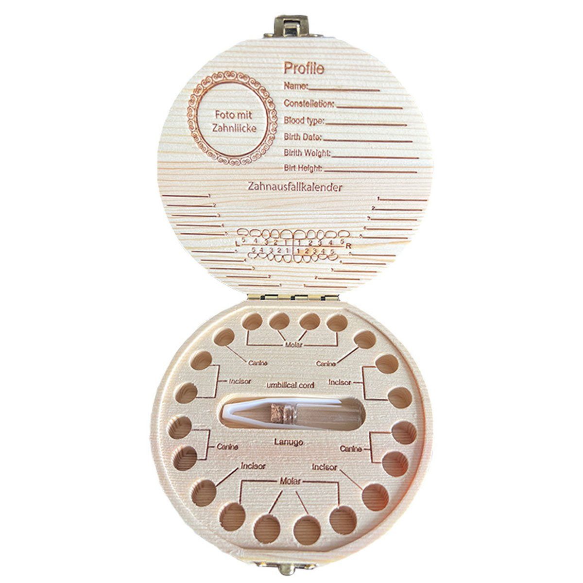 CTGtree Zahndose Milchzahndose aus Holz Zahnschachtel Geschenk für Kinder