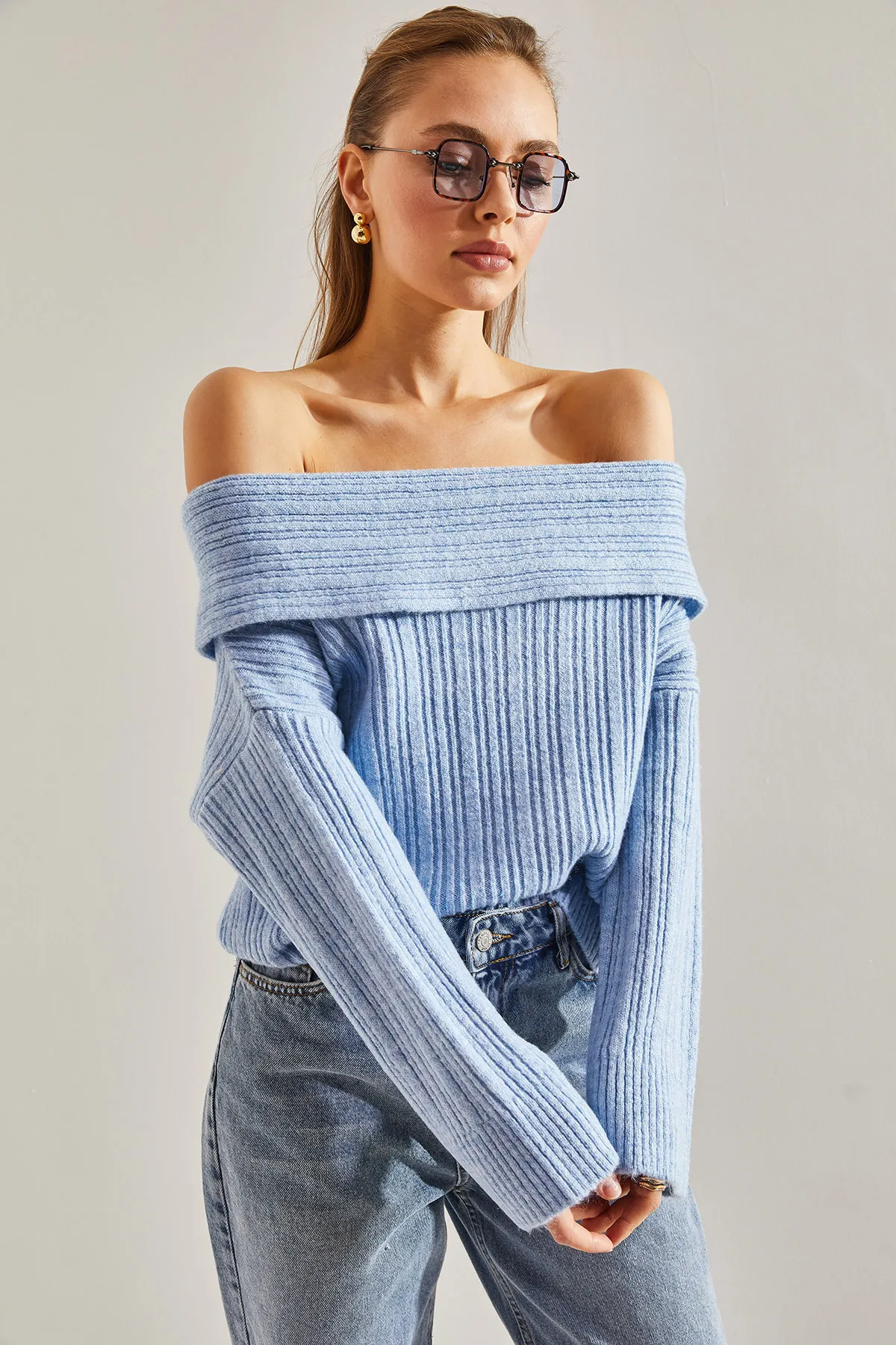 Bianco Lucci  Damenpullover mit Rüschenkragen