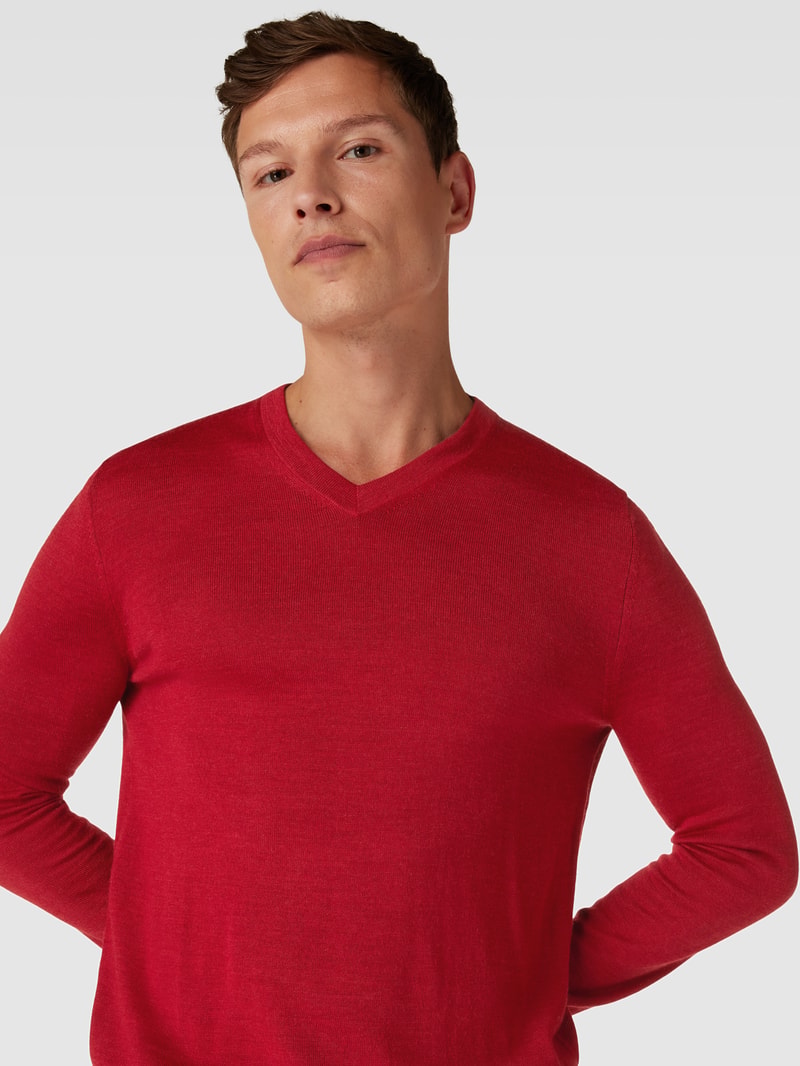 Strickpullover in rot meliert