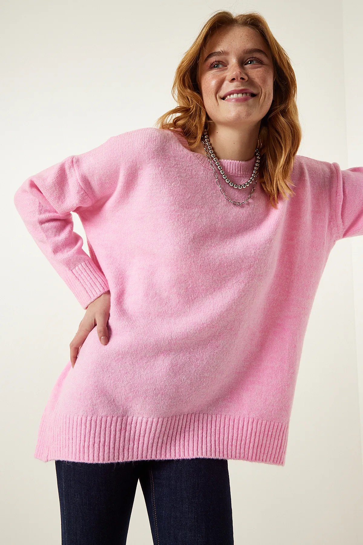 Happiness İstanbul  Pullover - Rosa - Oversized