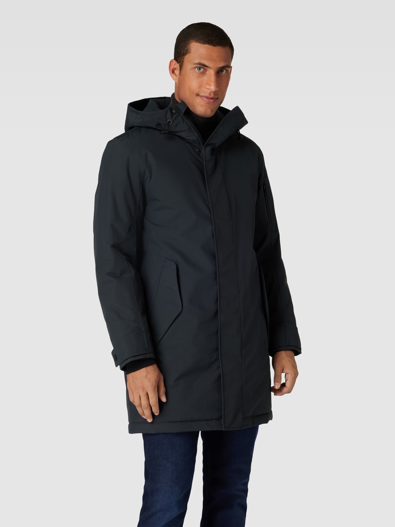 Mantel mit Kapuze Modell 'TRACER' in marineblau