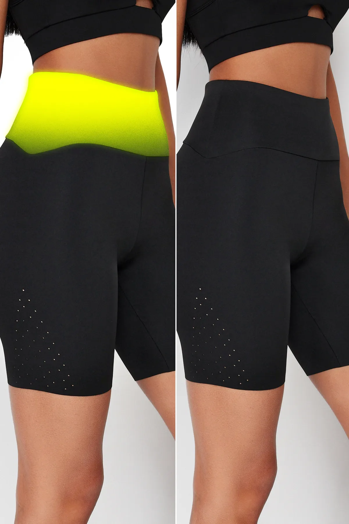 Trendyol Collection  Schwarze Extra Recovery Micro Hole Strick-Sport-Leggings für Radfahrer/Biker/kurze Bikerhose THMSS24TY00012