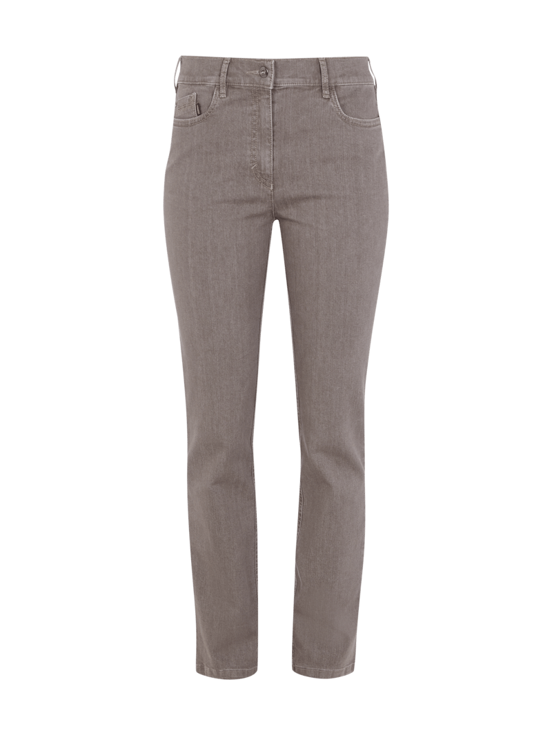Rinsed Washed Comfort S Fit Jeans Modell CARLA in taupe