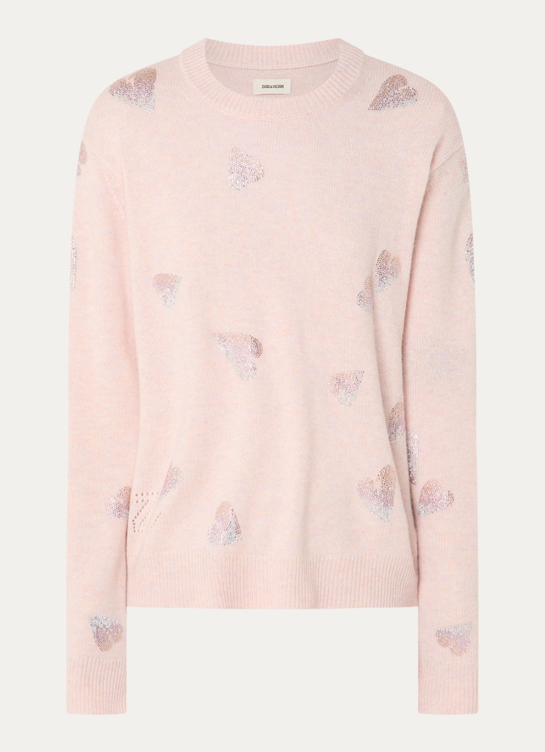 Zadig&Voltaire Pravis fine-knit cashmere sweater with rhinestones
